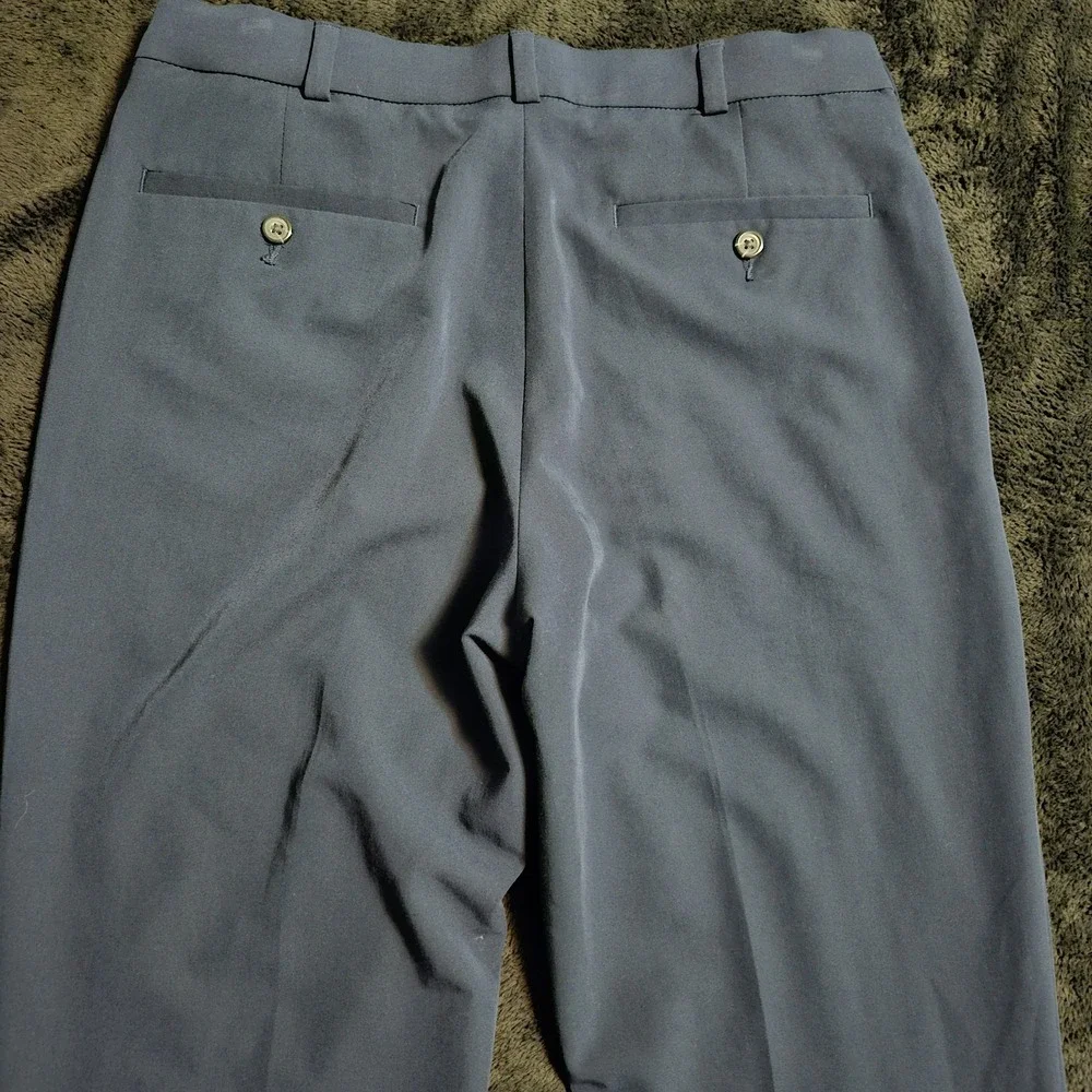 George Pants Mens 32X32 Blue Wrinkle Resistant Flat Front Straight Leg Office